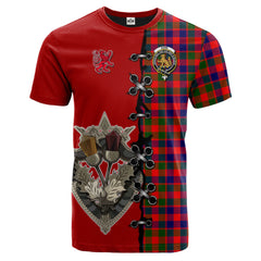 Gow Modern Tartan T-shirt - Lion Rampant And Celtic Thistle Style