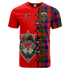 Gow of Skeoch Tartan T-shirt - Lion Rampant And Celtic Thistle Style