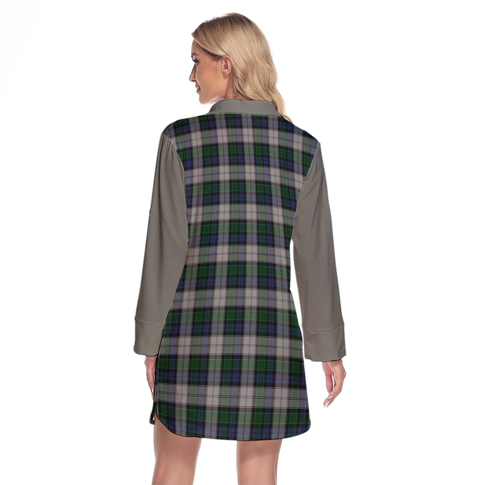 Graham Dress Tartan Women's Lapel Shirt Dress With Long Sleeve