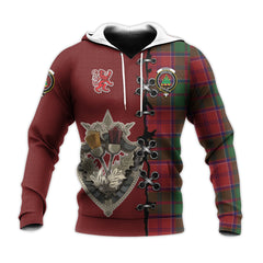 Grant Tartan Hoodie - Lion Rampant And Celtic Thistle Style