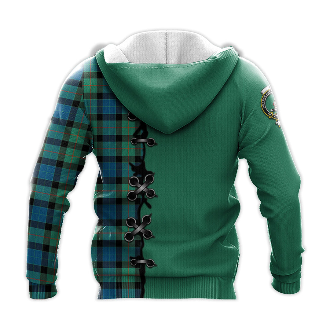 Gunn Ancient Tartan Hoodie - Lion Rampant And Celtic Thistle Style