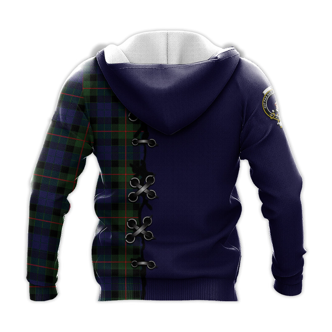 Gunn Modern Tartan Hoodie - Lion Rampant And Celtic Thistle Style