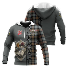 Gunn Weathered Tartan Hoodie - Lion Rampant And Celtic Thistle Style