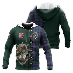 Guthrie Modern Tartan Hoodie - Lion Rampant And Celtic Thistle Style