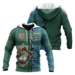 Hamilton Hunting Ancient Tartan Hoodie - Lion Rampant And Celtic Thistle Style