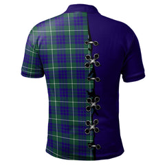 Hamilton Hunting Modern Tartan Polo Shirt - Lion Rampant And Celtic Thistle Style