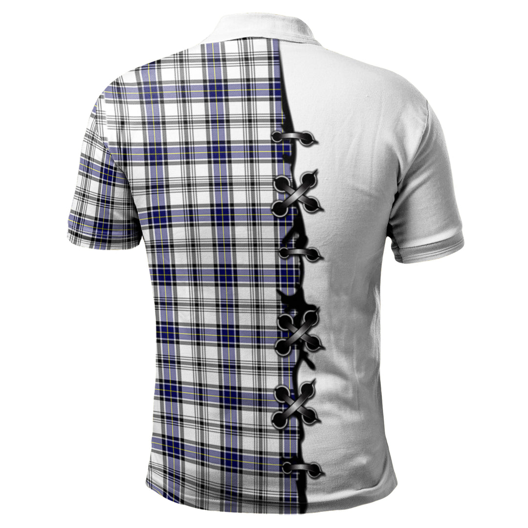 Hannay Modern Tartan Polo Shirt - Lion Rampant And Celtic Thistle Style