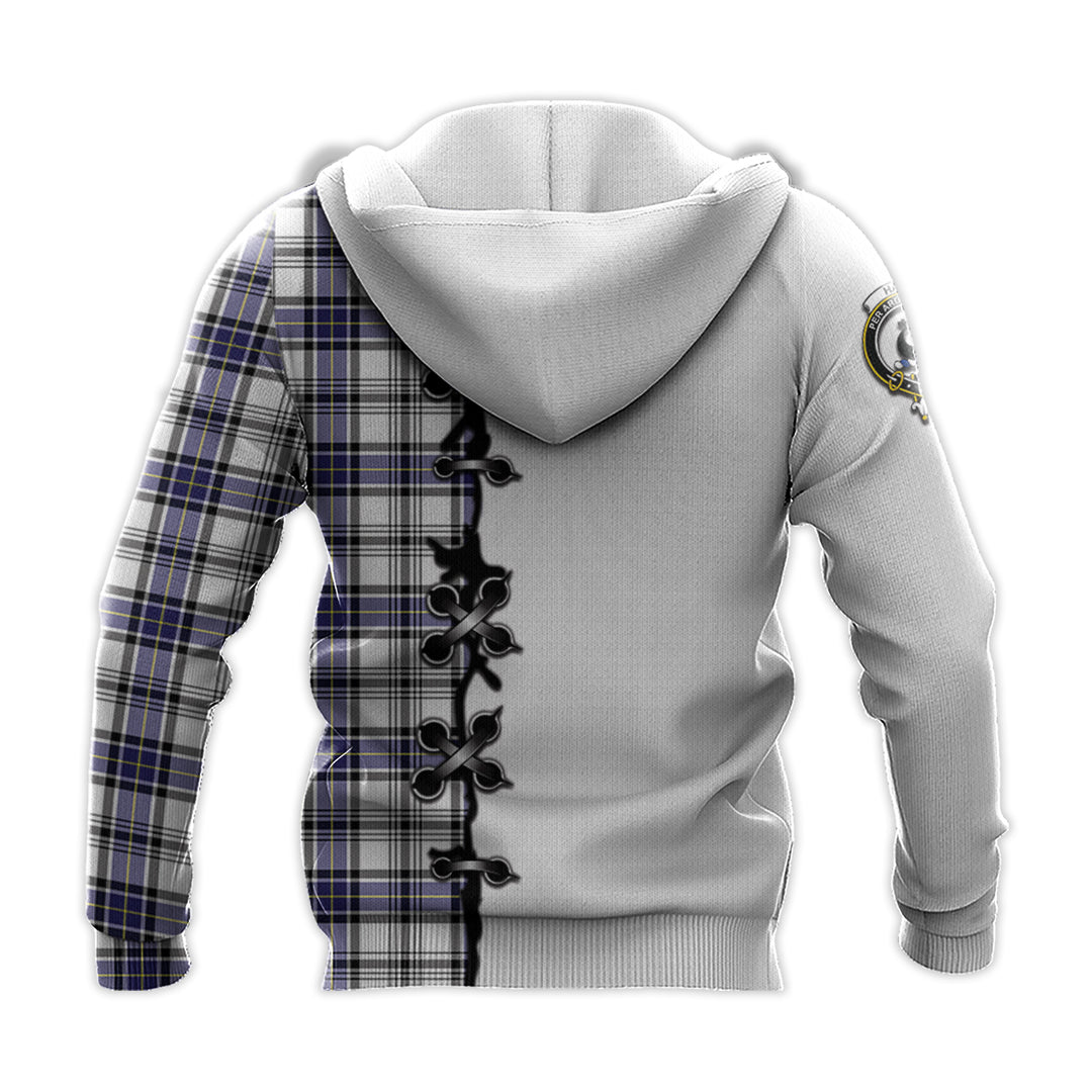 Hannay Modern Tartan Hoodie - Lion Rampant And Celtic Thistle Style