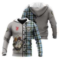 Henderson Dress Tartan Hoodie - Lion Rampant And Celtic Thistle Style