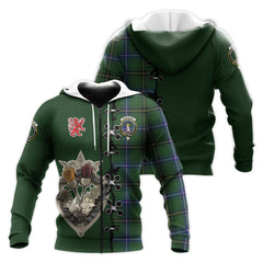 Henderson Modern Tartan Hoodie - Lion Rampant And Celtic Thistle Style