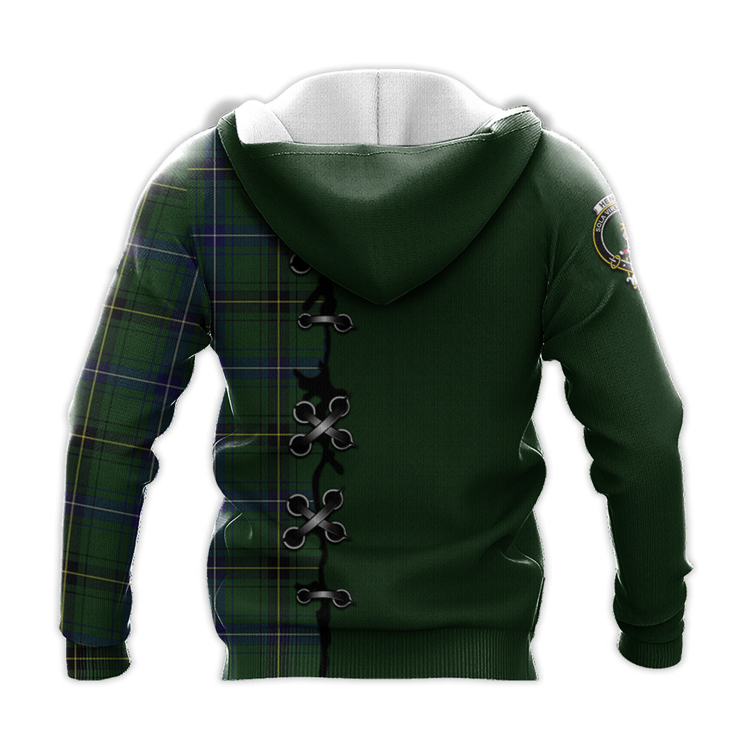 Henderson Modern Tartan Hoodie - Lion Rampant And Celtic Thistle Style