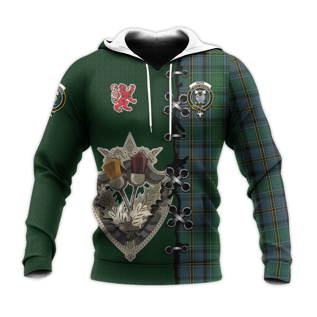 Hope Vere Tartan Hoodie - Lion Rampant And Celtic Thistle Style