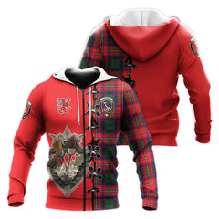 Hopkirk Tartan Hoodie - Lion Rampant And Celtic Thistle Style