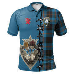 Horsburgh Tartan Polo Shirt - Lion Rampant And Celtic Thistle Style