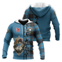 Horsburgh Tartan Hoodie - Lion Rampant And Celtic Thistle Style