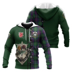 Inglis Tartan Hoodie - Lion Rampant And Celtic Thistle Style