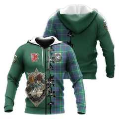 Inglis Ancient Tartan Hoodie - Lion Rampant And Celtic Thistle Style