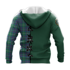 Inglis Ancient Tartan Hoodie - Lion Rampant And Celtic Thistle Style