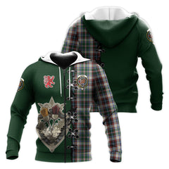 Innes Dress Tartan Hoodie - Lion Rampant And Celtic Thistle Style