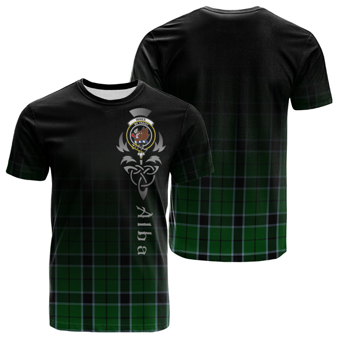 Innes Hunting Tartan Crest T-shirt - Alba Celtic Style
