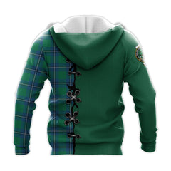 Irvine Ancient Tartan Hoodie - Lion Rampant And Celtic Thistle Style