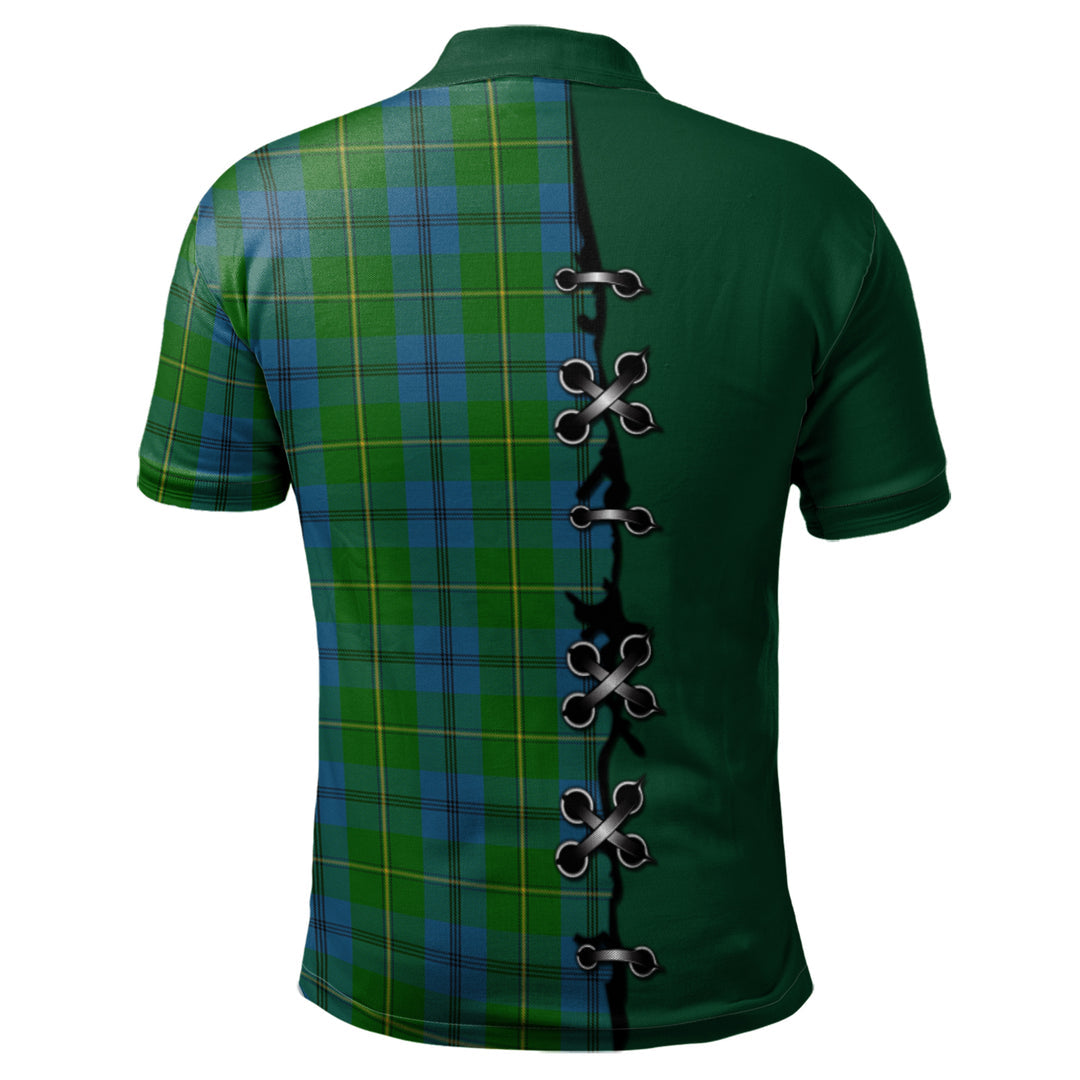 Johnstone Tartan Polo Shirt - Lion Rampant And Celtic Thistle Style