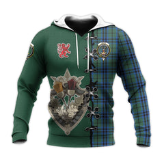 Keith Tartan Hoodie - Lion Rampant And Celtic Thistle Style