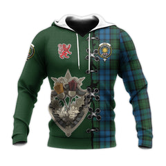 Kerr Hunting Tartan Hoodie - Lion Rampant And Celtic Thistle Style