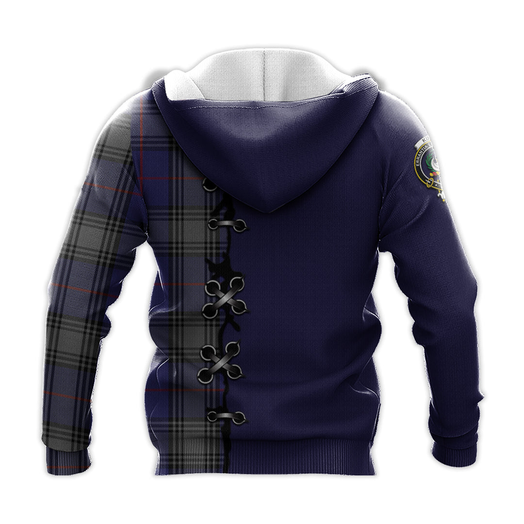 Kinnaird Tartan Hoodie - Lion Rampant And Celtic Thistle Style