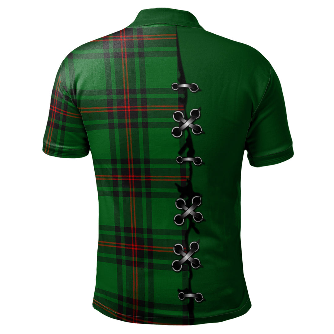 Kinnear Tartan Polo Shirt - Lion Rampant And Celtic Thistle Style