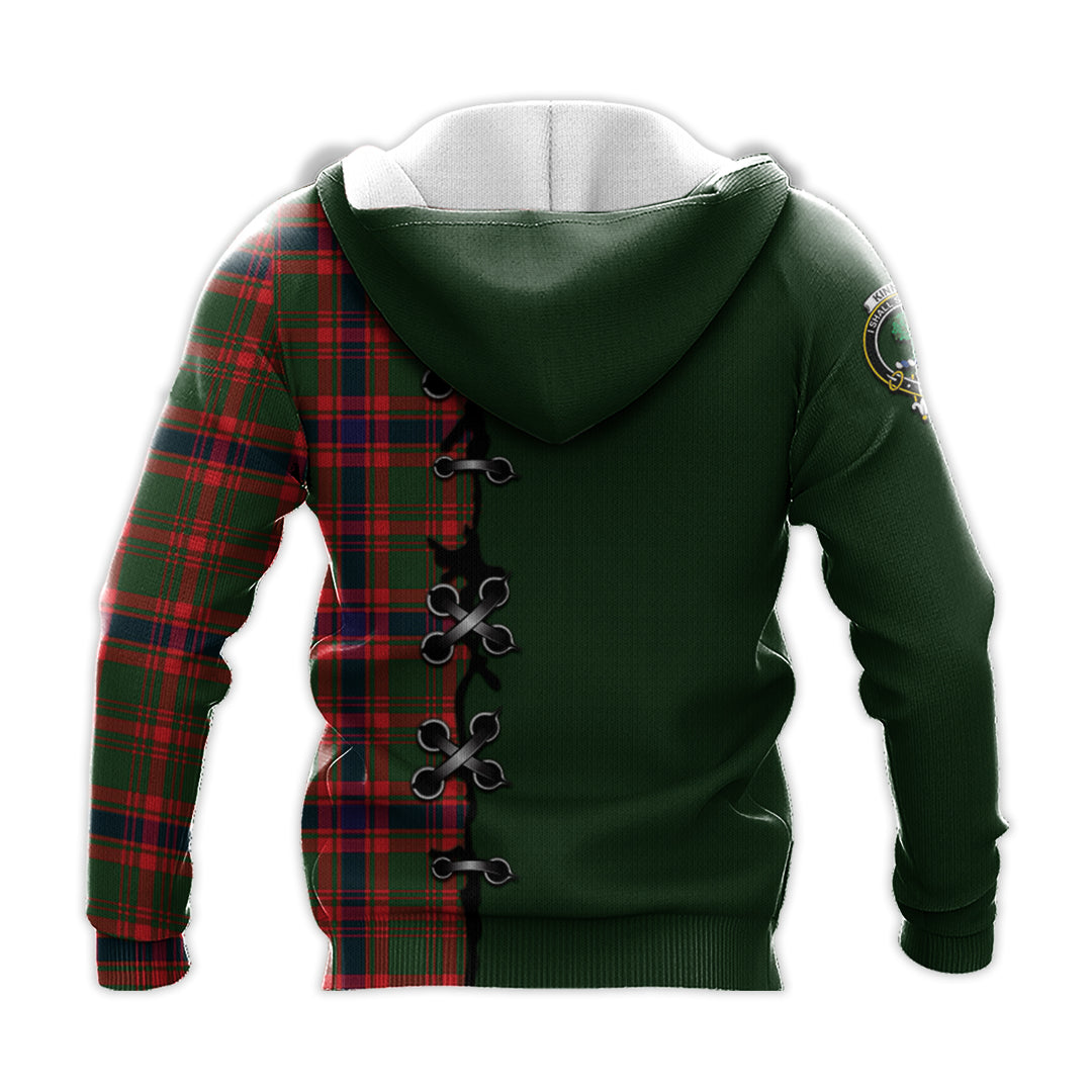 Kinninmont Tartan Hoodie - Lion Rampant And Celtic Thistle Style