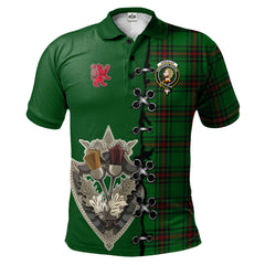 Kirkcaldy Tartan Polo Shirt - Lion Rampant And Celtic Thistle Style