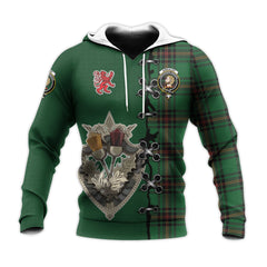 Kirkcaldy Tartan Hoodie - Lion Rampant And Celtic Thistle Style