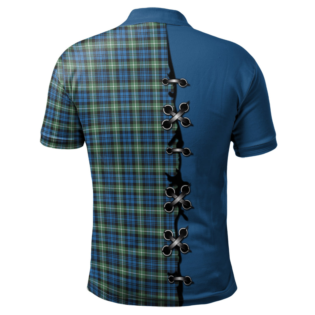 Lamont Ancient Tartan Polo Shirt - Lion Rampant And Celtic Thistle Style