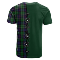 Leslie Hunting Tartan T-shirt - Lion Rampant And Celtic Thistle Style