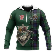 Leslie Hunting Tartan Hoodie - Lion Rampant And Celtic Thistle Style