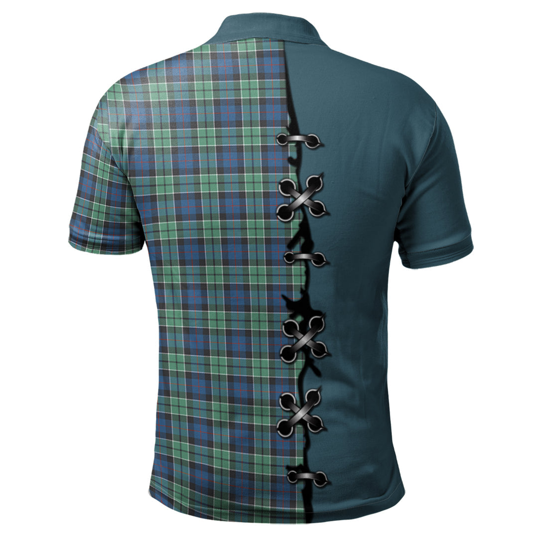Leslie Hunting Ancient Tartan Polo Shirt - Lion Rampant And Celtic Thistle Style