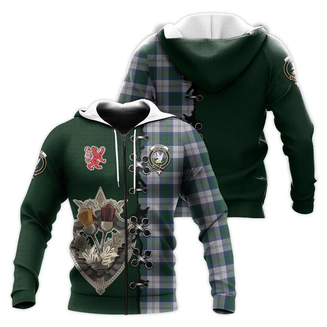 Lindsay Dress Tartan Hoodie - Lion Rampant And Celtic Thistle Style