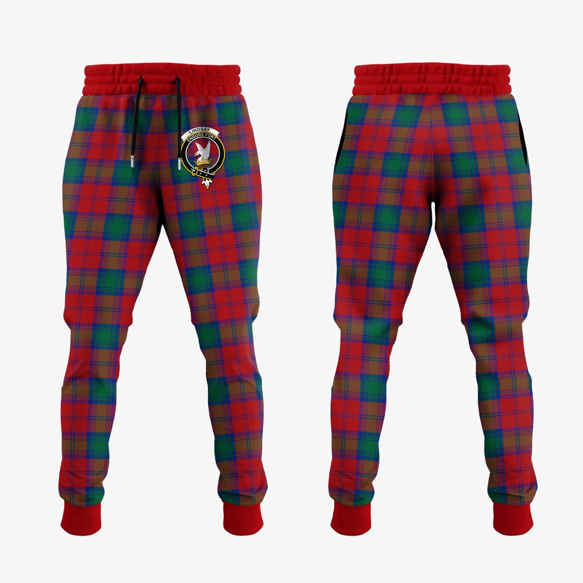 Lindsay Modern Tartan Crest Jogger Sweatpants