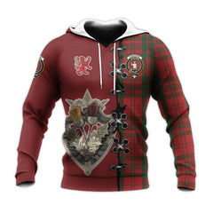 Livingston Tartan Hoodie - Lion Rampant And Celtic Thistle Style