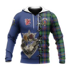 Logan Ancient Tartan Hoodie - Lion Rampant And Celtic Thistle Style