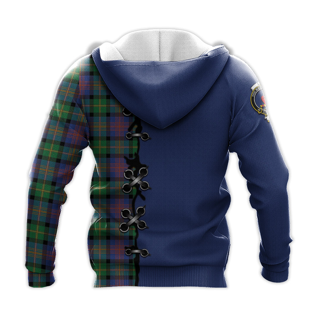 Logan Ancient Tartan Hoodie - Lion Rampant And Celtic Thistle Style