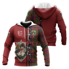 Lumsden Tartan Hoodie - Lion Rampant And Celtic Thistle Style