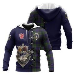 Lumsden Hunting Tartan Hoodie - Lion Rampant And Celtic Thistle Style