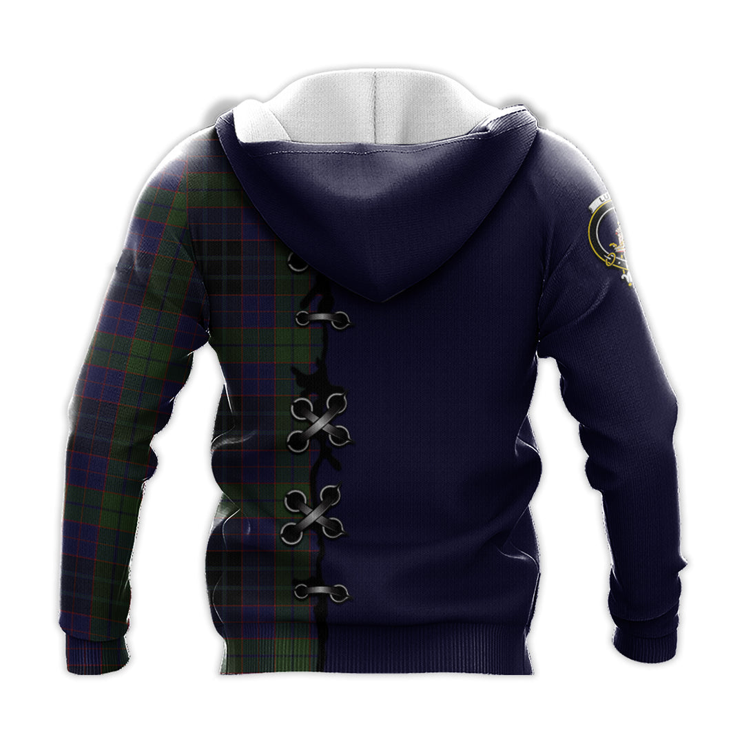 Lumsden Hunting Tartan Hoodie - Lion Rampant And Celtic Thistle Style