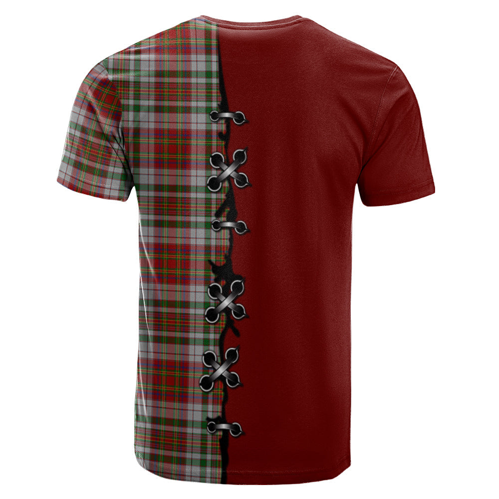 MacAlister Dress Tartan T-shirt - Lion Rampant And Celtic Thistle Style