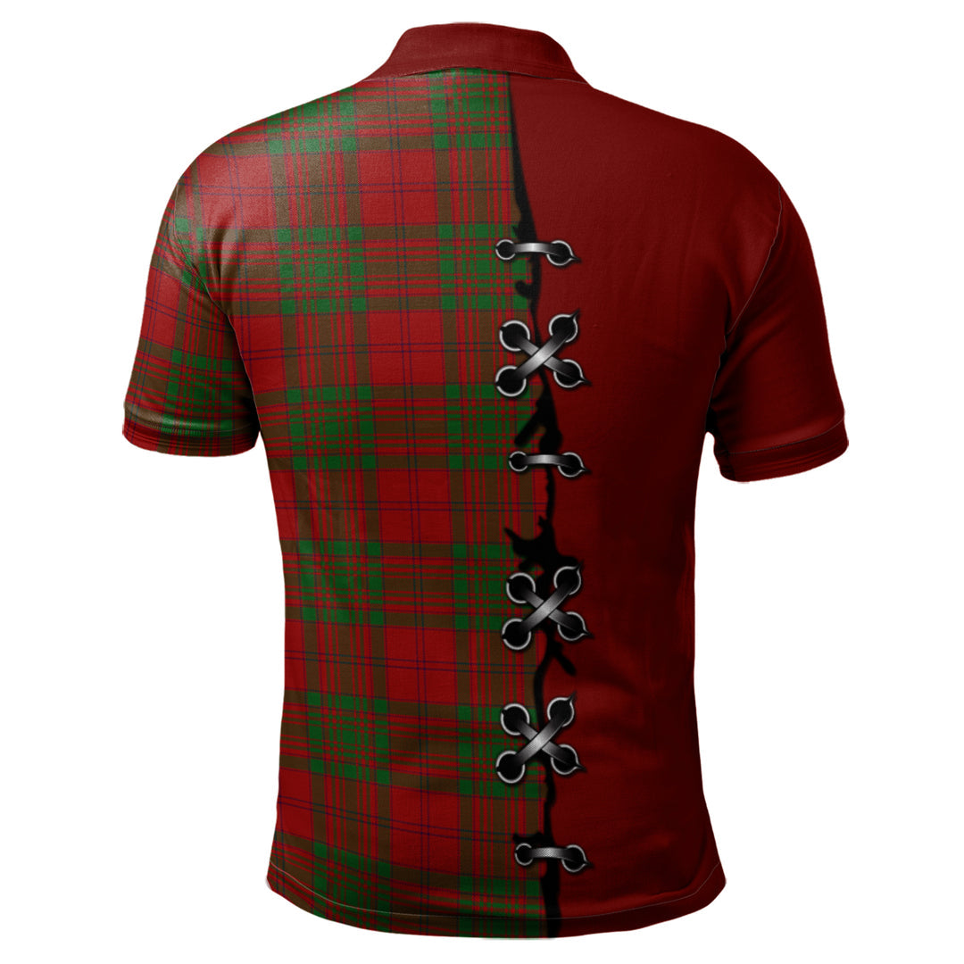 MacAlister of Glenbarr Tartan Polo Shirt - Lion Rampant And Celtic Thistle Style