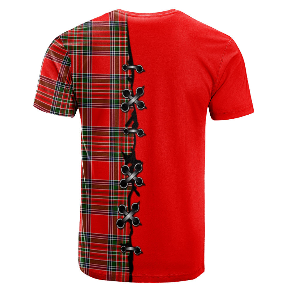 MacBain Tartan T-shirt - Lion Rampant And Celtic Thistle Style