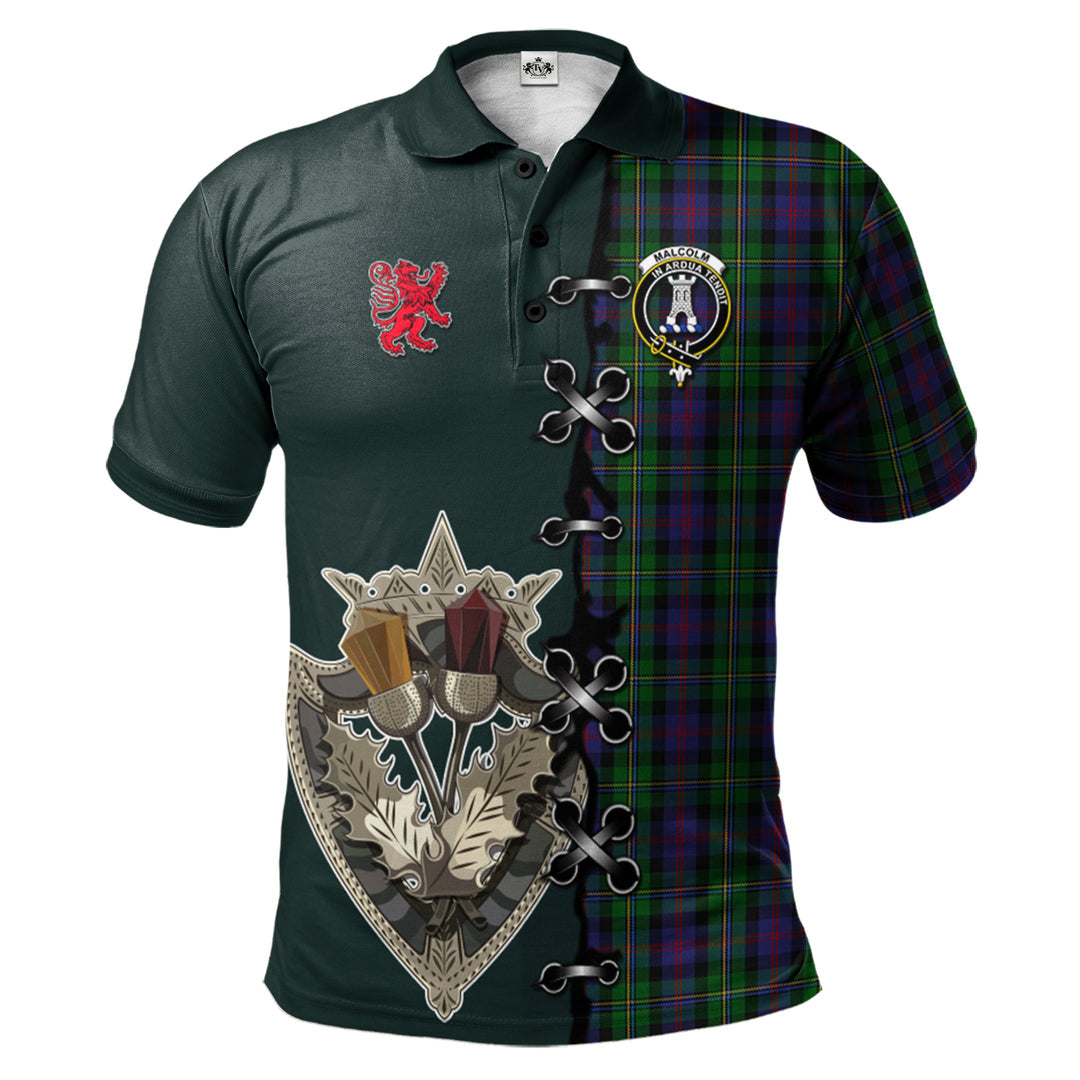 MacCallum Tartan Polo Shirt - Lion Rampant And Celtic Thistle Style