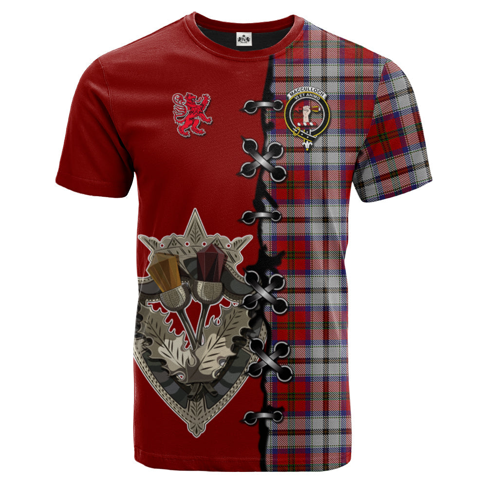 MacCulloch Dress Tartan T-shirt - Lion Rampant And Celtic Thistle Style